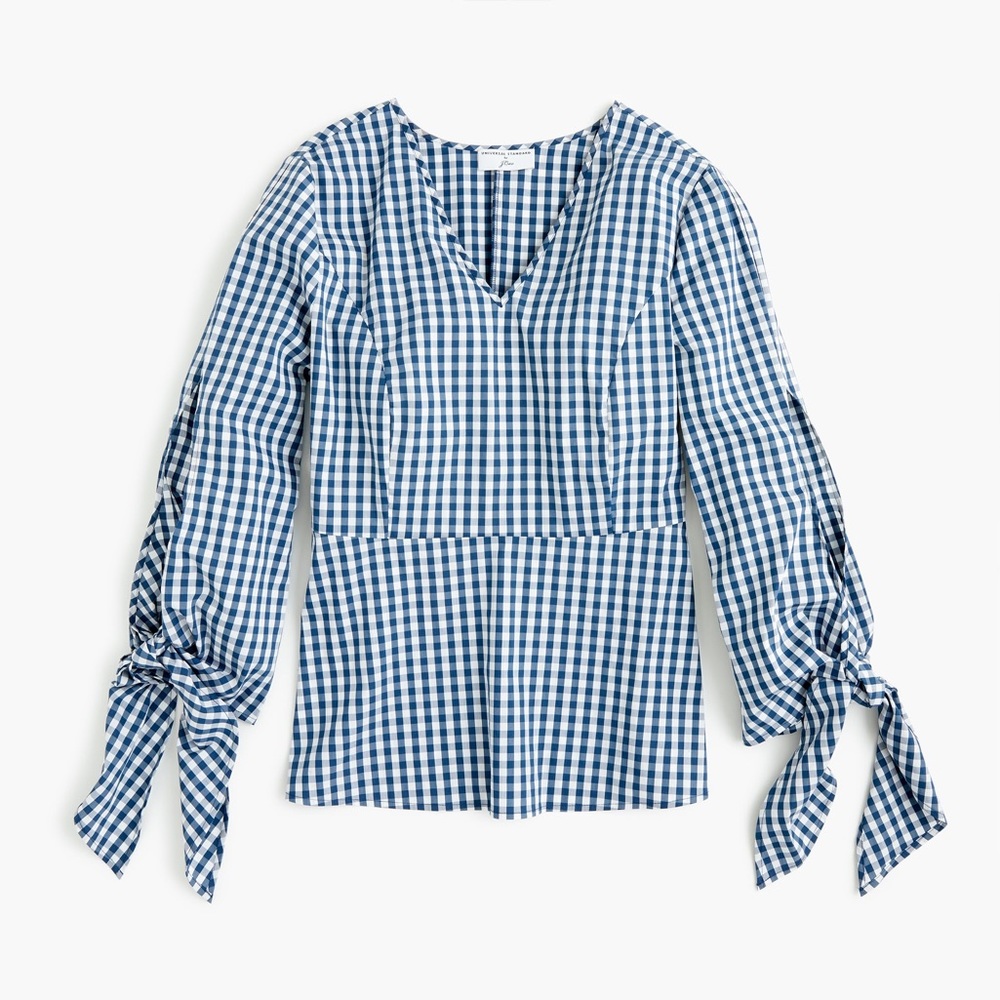 Universal Standard J.Crew Poplin Tie Sleeve Top